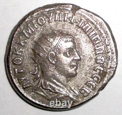 Ancient Silver Coin Roman Empire Philip Jr. 247-249 AD, AR Tetradrachm. Eagle