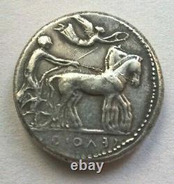 Ancient Silver Greek Coin Tetradrachm Sicily Gela Sosipolis Nymphe 430 BC