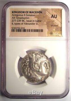 Antigonus II Gonatas Alexander AR Tetradrachm Coin 277-239 BC Certified NGC AU