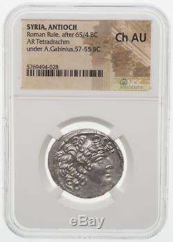 Antioch, Roman Rule, after 65/4 B. C. Silver Tetradrachm, A. Gabinius, NGC Ch AU