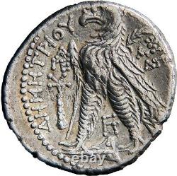 Antiochos VII Euergetes Seleukid BC138 AR Silver Tetradrachm Ancient Greek Coin