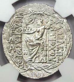 Antiochus IX AR Tetradrachm Seleucid Coin 114-95 BC Certified NGC Choice AU