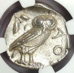 Athens Athena Owl AR Tetradrachm Coin 440-404 BC. NGC MS (UNC) 5/5 Strike