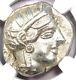 Athens Athena Owl Ar Tetradrachm Silver Coin 440-404 Bc Ngc Au 5/5 Strike