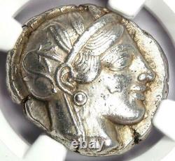Athens Athena Owl AR Tetradrachm Silver Coin 440-404 BC NGC AU 5/5 Strike