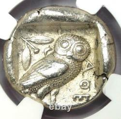Athens Athena Owl Silver Tetradrachm Coin 465-455 BC NGC AU Rare Early Issue