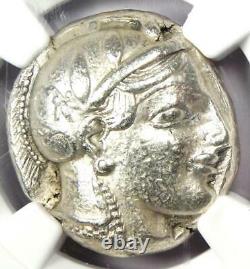 Athens Athena Owl Silver Tetradrachm Coin 465-455 BC NGC AU Rare Early Issue