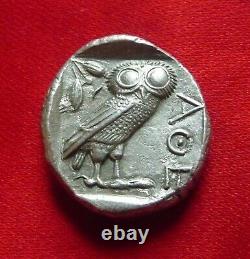 Athens, Athena Owl Silver tetradrachm 454-404 BC. Athena & Owl VF +