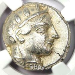 Athens Athena Owl Tetradrachm Coin 455-440 BC. NGC AU Early Issue 5/5 Strike