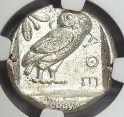 Athens Athena Owl Tetradrachm Coin (455-440 BC) NGC AU, Test Cut Early Issue