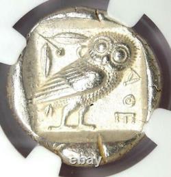 Athens Athena Owl Tetradrachm Coin 465-455 BC NGC AU Fine Style Early Issue