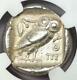 Athens Athena Owl Tetradrachm Coin (465-455 Bc) Ngc Choice Vf Early Issue