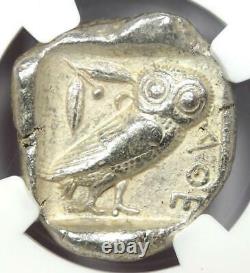 Athens Athena Owl Tetradrachm Coin 465-455 BC NGC XF (EF) Rare Early Issue