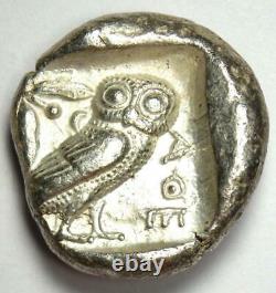 Athens Athena Owl Tetradrachm Coin (465-455 BC) XF Early Archaic Issue