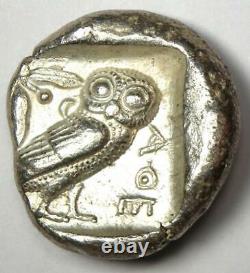 Athens Athena Owl Tetradrachm Coin (465-455 BC) XF Early Archaic Issue