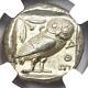 Athens Athena Owl Tetradrachm Coin 465 Bc. Ngc Choice Au Test Cut Early Issue