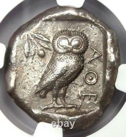 Athens Athena Owl Tetradrachm Coin (510-480 BC) NGC Choice VF with Full Crest