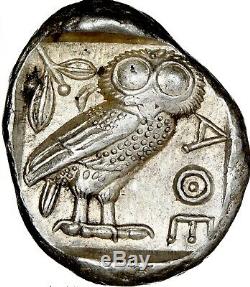 Athens Athena Owl Tetradrachm ca. 465-454 BC Ancient Greek Attica NGC AU 5/5 4/5