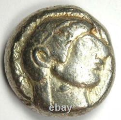 Athens Attica AR Tetradrachm 485 BC VF (Very Fine) RARE Early Archaic Issue