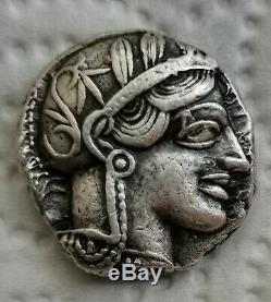 Athens Attica Ancient Greece c. 454-404 BC Silver OWL Tetradrachm Authentic Coin