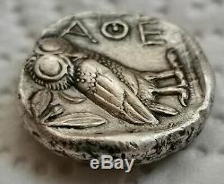 Athens Attica Ancient Greece c. 454-404 BC Silver OWL Tetradrachm Authentic Coin