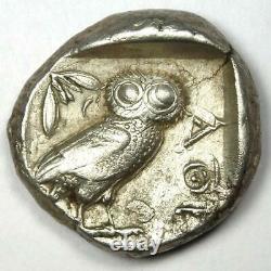 Athens Attica Athena Owl Tetradrachm Silver Coin (454-404 BC) Good VF / XF