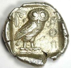 Athens Attica Athena Owl Tetradrachm Silver Coin (454-404 BC) Good XF / AU
