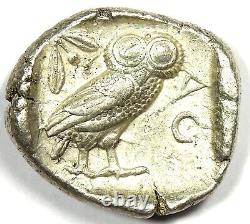 Athens Greece Athena Owl AR Tetradrachm Silver Coin (454-404 BC) Good VF