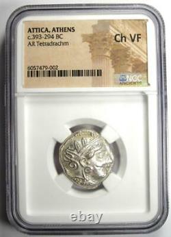 Athens Greece Athena Owl Tetradrachm Ancient Coin 393 BC Certified NGC Ch VF