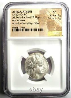 Athens Greece Athena Owl Tetradrachm Ancient Coin 440-404 BC Certified NGC XF