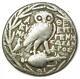 Athens Greece Athena Owl Tetradrachm Coin (125 Bc, New Style) Good Fine / Vf