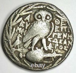 Athens Greece Athena Owl Tetradrachm Coin (125 BC, New Style) Good Fine / VF