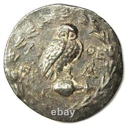 Athens Greece Athena Owl Tetradrachm Coin (157 BC, New Style) Fine / VF