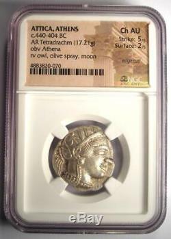 Athens Greece Athena Owl Tetradrachm Coin (440-404 BC) Certified NGC Choice AU