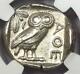 Athens Greece Athena Owl Tetradrachm Coin 440-404 Bc. Ngc Au 5/5 Strike