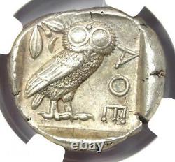 Athens Greece Athena Owl Tetradrachm Coin 440-404 BC. NGC AU 5/5 Strike
