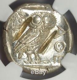 Athens Greece Athena Owl Tetradrachm Coin (440-404 BC) NGC AU with Test Cuts