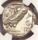 Athens Greece Athena Owl Tetradrachm Coin (440-404 Bc) Ngc Choice Au, Test Cut