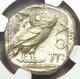 Athens Greece Athena Owl Tetradrachm Coin 440-404 Bc Ngc Choice Au, Test Cut