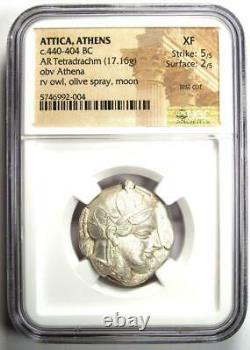 Athens Greece Athena Owl Tetradrachm Coin 440-404 BC NGC XF, Test Cut