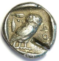 Athens Greece Athena Owl Tetradrachm Coin (454-404 BC) Fine / VF, Test Cut