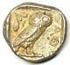 Athens Greece Athena Owl Tetradrachm Coin (454-404 Bc) Good Vf
