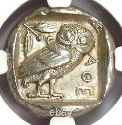 Athens Greece Athena Owl Tetradrachm Coin (465-455 BC) NGC AU Early Issue