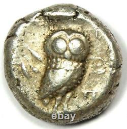 Athens Greece Athena Owl Tetradrachm Coin (510-480 BC) Fine / VF Early Issue