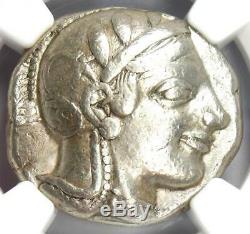 Athens Greece Athena Owl Tetradrachm Coin (Early 455-440 BC) NGC Choice VF