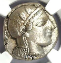 Athens Greece Athena Owl Tetradrachm Coin (Early 455-440 BC) NGC Choice VF