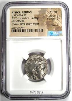 Athens Greece Athena Owl Tetradrachm Silver Coin 393-294 BC NGC Choice XF (EF)