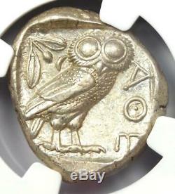 Athens Greece Athena Owl Tetradrachm Silver Coin (440-404 BC) NGC AU, Test Cut