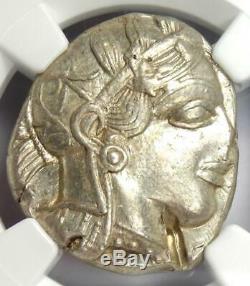 Athens Greece Athena Owl Tetradrachm Silver Coin (440-404 BC) NGC AU, Test Cut