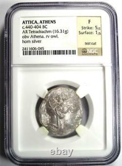Athens Greece Athena Owl Tetradrachm Silver Coin 440 BC NGC Fine with Test Cut
